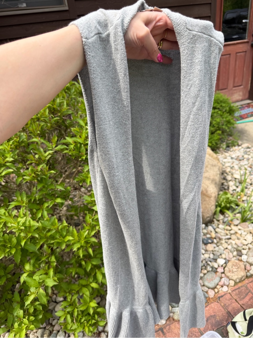 LOFT Light Gray Open Front Women's Cardigan